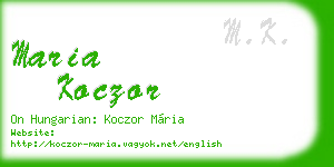 maria koczor business card