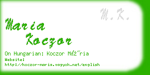 maria koczor business card